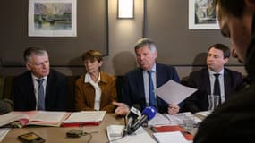 Les sénateurs du Tarn Philippe Folliot et Marie-Lise Housseau, les députés Philippe Bonnecarrere et Jean Terlier à Castres le 14 mars 2025