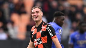 La joie de Pablo Pagis, double buteur avec Lorient face à Monaco le 27 septembre 2025