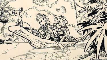 Un dessin de Spirou et Fantasio, par Franquin