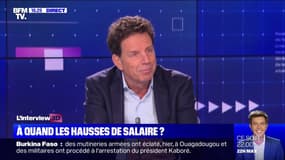 Geoffroy Roux de Bézieux (Medef) sur une hausse des salaires: "La loi de l'offre et de la demande va fonctionner tout naturellement"