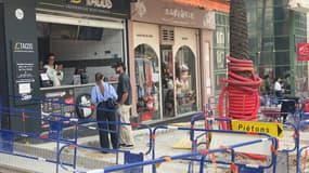 Une vue des travaux sur l'avenue Gambetta à Hyères (Var), le 24 octobre 2024.