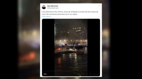Un feu s'est déclaré ce lundi 22 janvier dans une péniche quai de la Rapée à Paris.