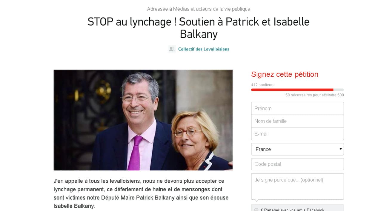La pétition de soutien aux Balkany. La pétition de soutien aux Balkany.