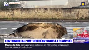 Fontainebleau: un trou béant dans la chaussée