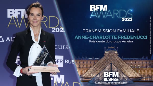 Anne-Charlotte Fredenucci, présidente d’Ametra, BFM Award 2023 de la Transmission familiale.