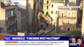 Immeuble effondré à Marseille: une pelle mécanique utilisée pour le déblaiement 