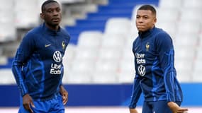 Randal Kolo Muani avec Kylian Mbappé.