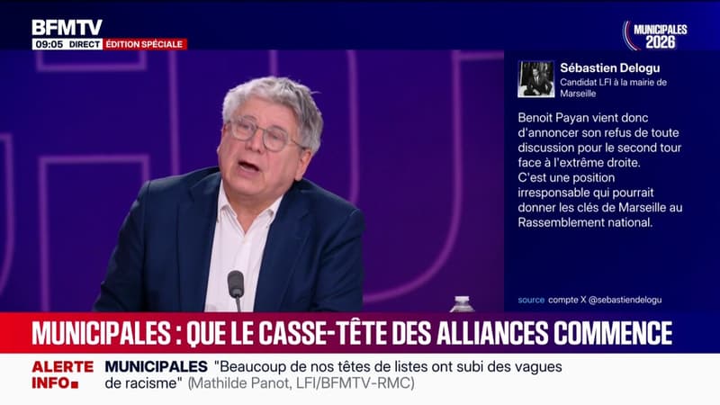 Municipales: Éric Coquerel (LFI) appelles "les listes socialistes" à être "plus responsables" que le bureau du parti qui ne souhaite pas d'accord national avec les Insoumis