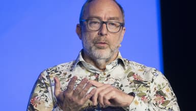 Jimmy Wales, le fondateur de Wikipédia pendant la London tech week, le 11 juin 2025.