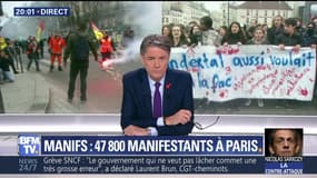 Journée de manifestation: 47 800 manifestants à Paris