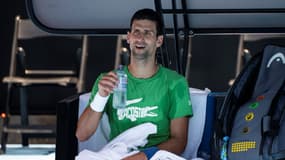 Novak Djokovic à l'entraînement en Australie le 13 janvier 2022