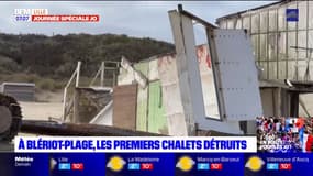 Pas-de-Calais: à Blériot-Plage, les premiers chalets détruits
