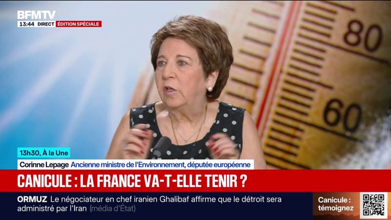 Canicule: "Nous allons devoir revoir complètement nos villes, elles ne sont pas conçues pour un climat comme celui que nous avons aujourd'hui", affirme Corinne Lepage