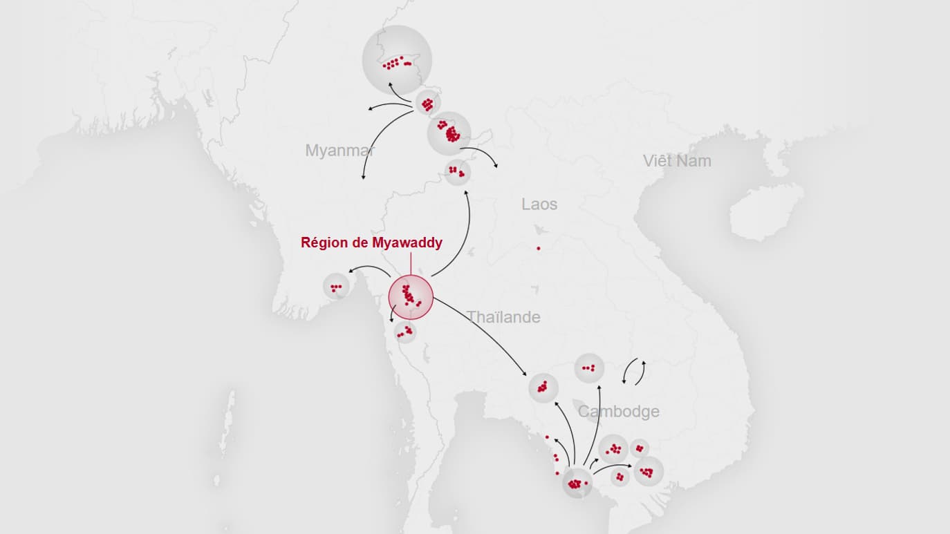 Les principaux complexes d'escroquerie en ligne en Asie du Sud-Est