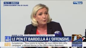 Emmanuel Macron "ne doit pas sortir premier dimanche soir.", demande Marine Le Pen