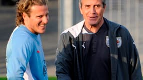 Diego Forlan et Oscar Tabarez