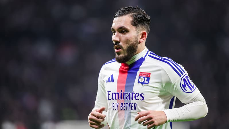 Rayan Cherki avec l'OL le 30 janvier 2025