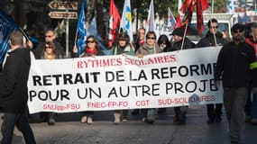 A Marseille, une manifestation contre la réforme des rythmes scolaires en décembre 2013.
