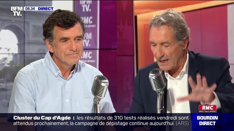Port du masque sur les plateaux télé? "Oui, vous devriez porter un masque" lance Arnaud Fontanet à Jean-Jacques Bourdin