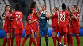 Les joueuses de l'OL, à Turin le 23 mars 2022