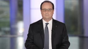 François Hollande au Musée de l'Homme au moment de l'émission "Dialogues citoyens" le 14 avril 2016.