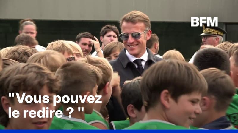 Des enfants demandent à Emmanuel Macron de redire son "For sure"
