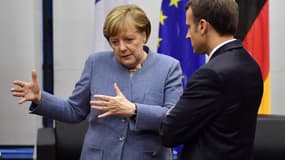 Angela Merkel et Emmanuel Macron lors de la COP23, à Bonn en Allemagne.