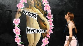 Le 11 mai 2018 à Dublin, peinture murale réalisée à l'occasion du référendum sur l'avortement en Irlande