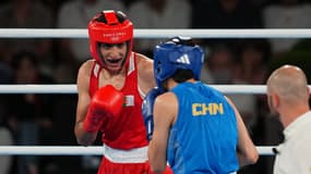 La boxeuse algérienne Imane Khelif en finale des JO de Paris, le 9 août 2024