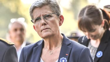 Le secrétaire d'Etat à la ministre des Armées, Geneviève Darrieussecq, le 26 septembre 2017 à Ablain-Saint-Nazaire.