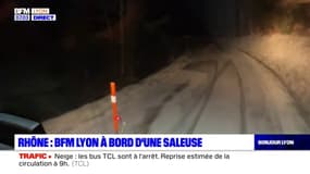 Neige dans le Rhône: BFM Lyon à bord d'une déneigeuse 
