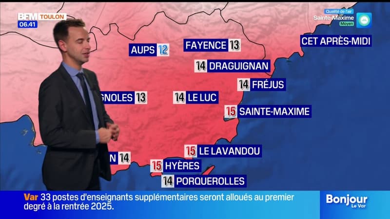 Météo Var: un ciel toujours chargé ce vendredi, jusqu'à 15°C prévus à Sainte-Maxime et au Lavandou