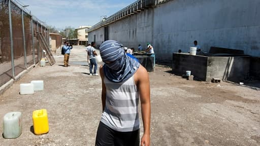 Des prisonniers dans la prison de Reynosa, dans l'Etat de Tamaulipas, au Mexique, le 24 mai 2017