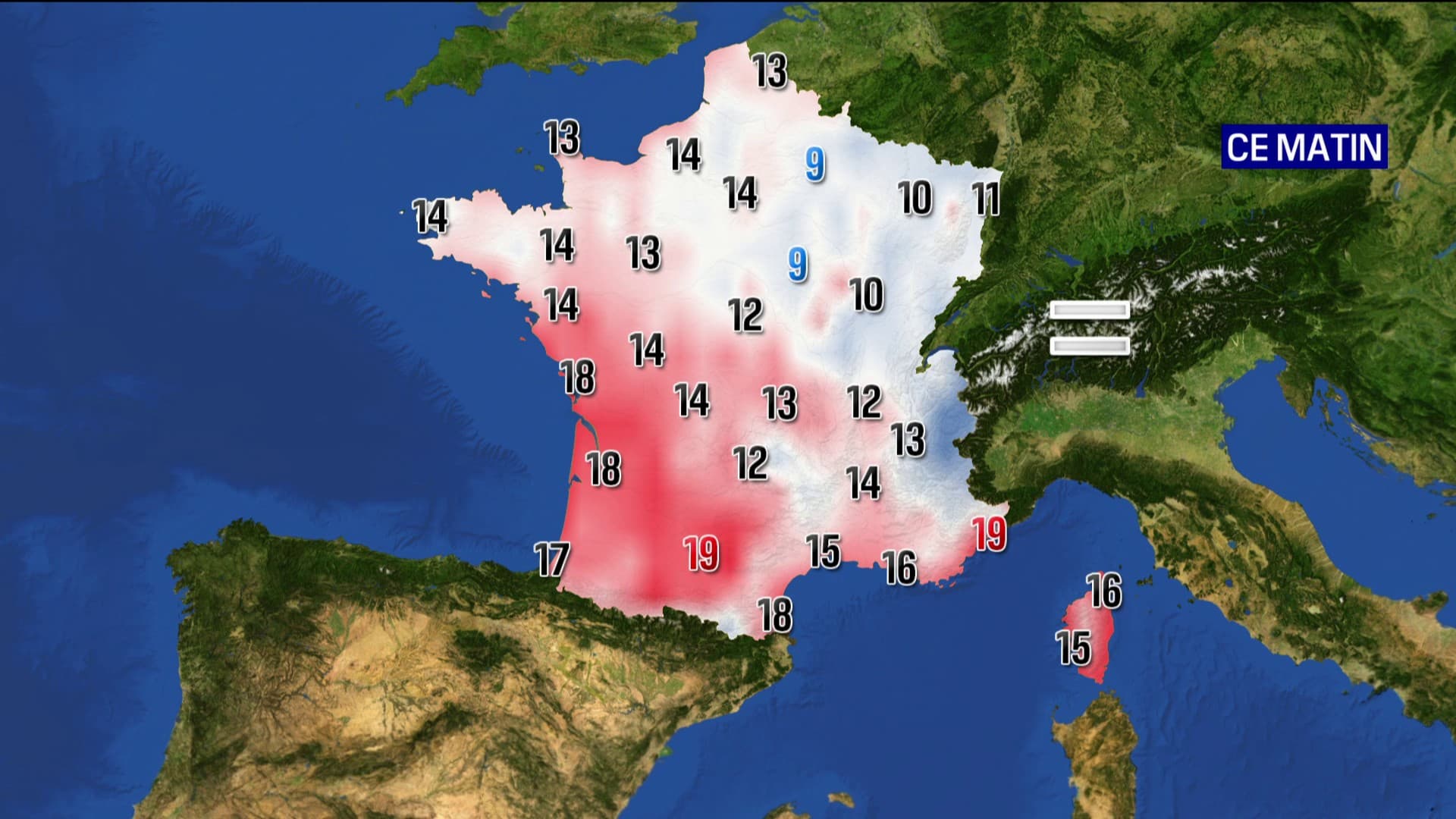 Les températures de ce lundi 2 octobre 2023 au matin. Les températures de ce lundi 2 octobre 2023 au matin.