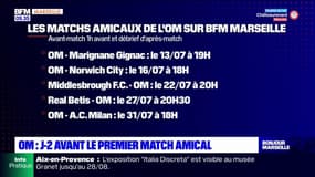 Les matchs amicaux de l'OM à suivre sur BFM Marseille