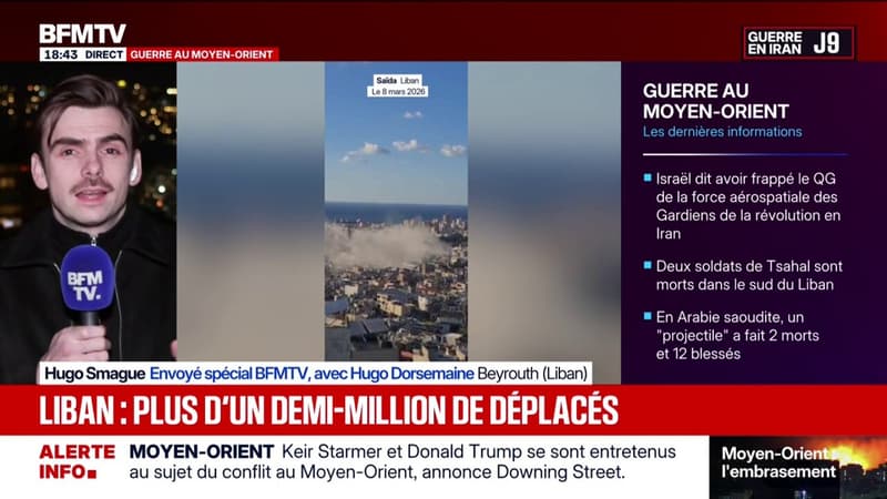 Depuis le début de la guerre au Liban, plus d'un demi-million de personnes ont été déplacées