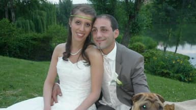Delphine et Cédric Jubillar le jour de leur mariage. 
