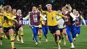 Lina Hurtig, auteure du tir au but victorieux face aux Etats-Unis en 8es de finale du Mondial, le 6 août 2023.