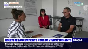 Rouen: des étudiants en médecine s'entraînent avec de faux patients