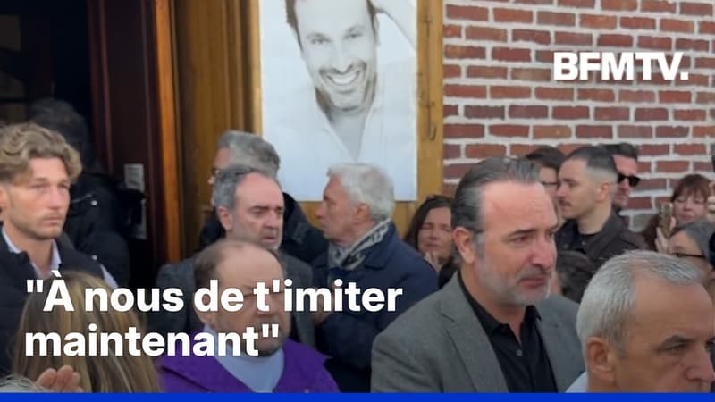 L'hommage de Jean Dujardin à Bruno Salomone lors des obsèques de l'acteur