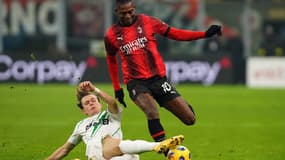 Rafael Leao lors du match AC Milan-Sassuolo (1-0, Serie A), le 30 décembre 2023