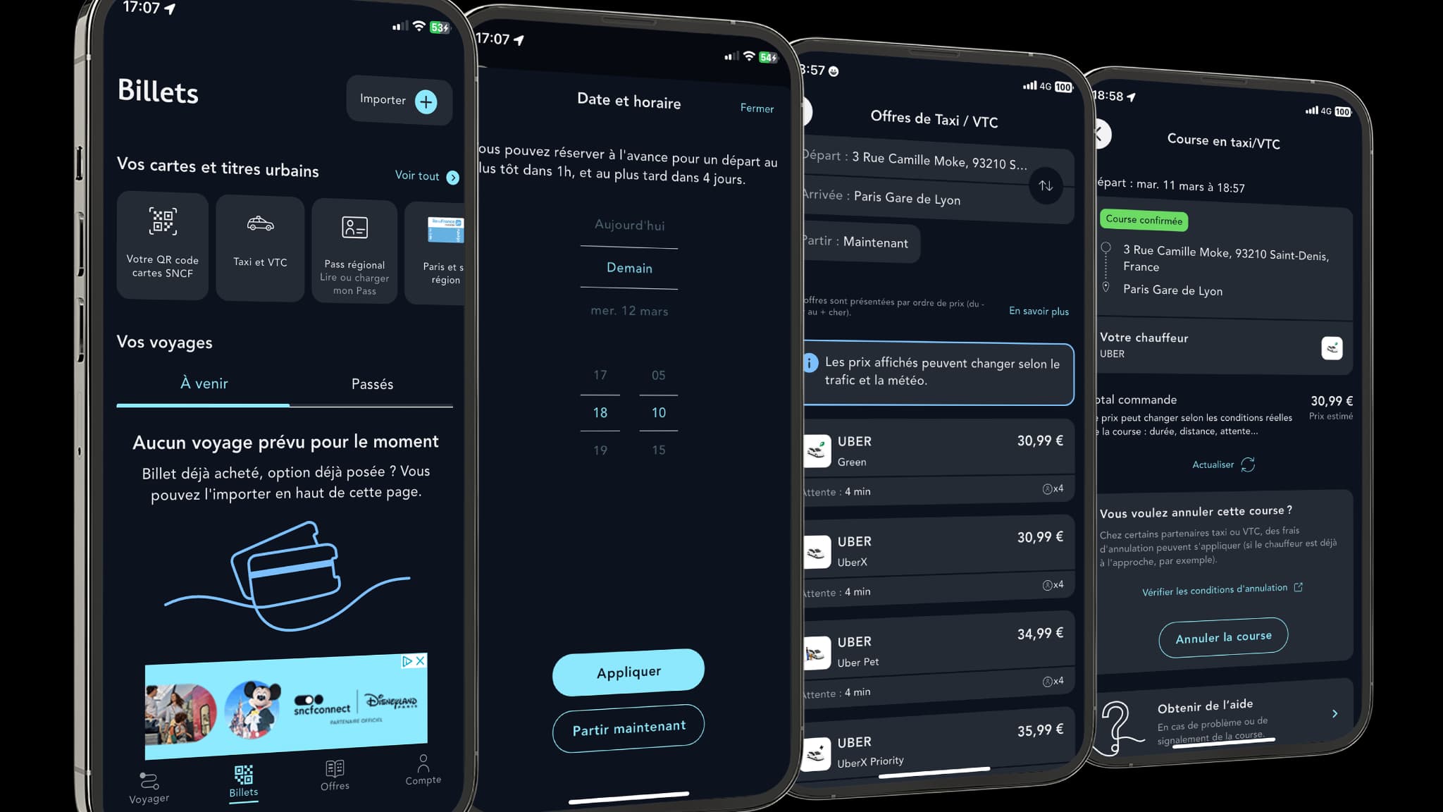 Uber dans SNCF Connect