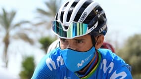 L'Espagnol Alejandro Valverde au départ de la 1re étape du Tour de Catalogne, à Calella, le 22 mars 2021