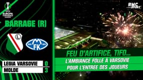 Legia Varsovie 0-3 Molde : Feux d'artifice, tifo... l'ambiance folle à Varsovie pour l'entrée des joueurs