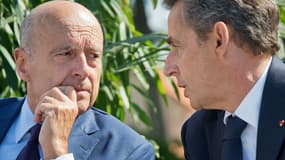 Alain Juppé et Nicolas Sarkozy à La Baule, lors de l'université d'été du parti Les Républicains.