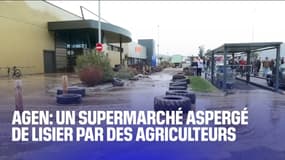 Un supermarché d'Agen aspergé de déjections de porcs par des agriculteurs en colère