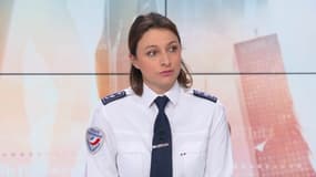 Camille Chaize, la porte-parole de la Police nationale sur le plateau de BFMTV le 19 janvier 2019.