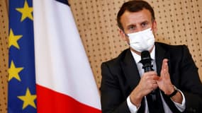 Emmanuel Macron à Reims le 14 avril 2021