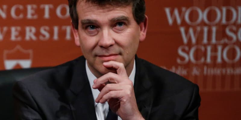Arnaud Montebourg à l'université de Princeton, le 23 février.