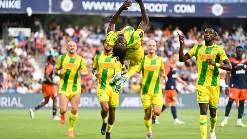 Le salto de Moses Simon avec Nantes à la Mosson, 3e journée de Ligue 1, 31 août 2024